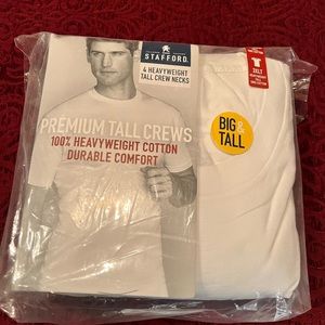 Stafford Big and Tall Mens Crew Neck T-Shirts 3xlt 4 Pack